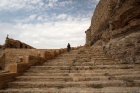 Obrovská schodiště a rozloha hradu Kerak