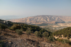 Výhled na Golanské výšiny a Galilejské jezero (Lake Tiberias)