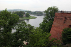 Pohled z pevnosti Wawel,za Vislou je vidět Kościuszkova mohyla