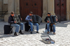 Hudební produkce v ulicích Krakova